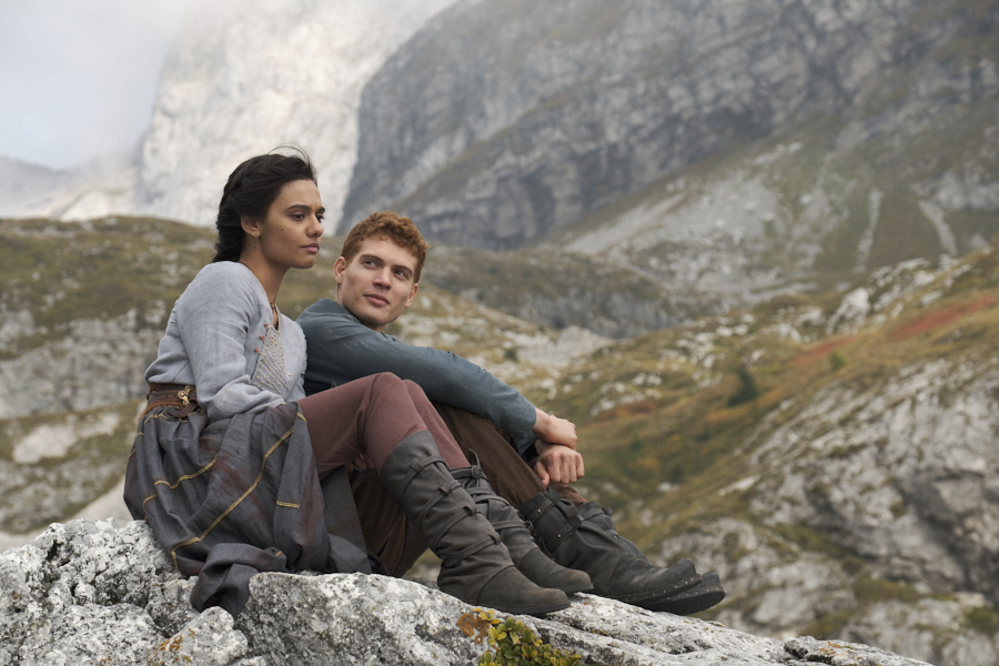 "Wheel of Time" Madeleine Madden as Egwene al'Vere and Josha Stradowski as Rand al'Thor